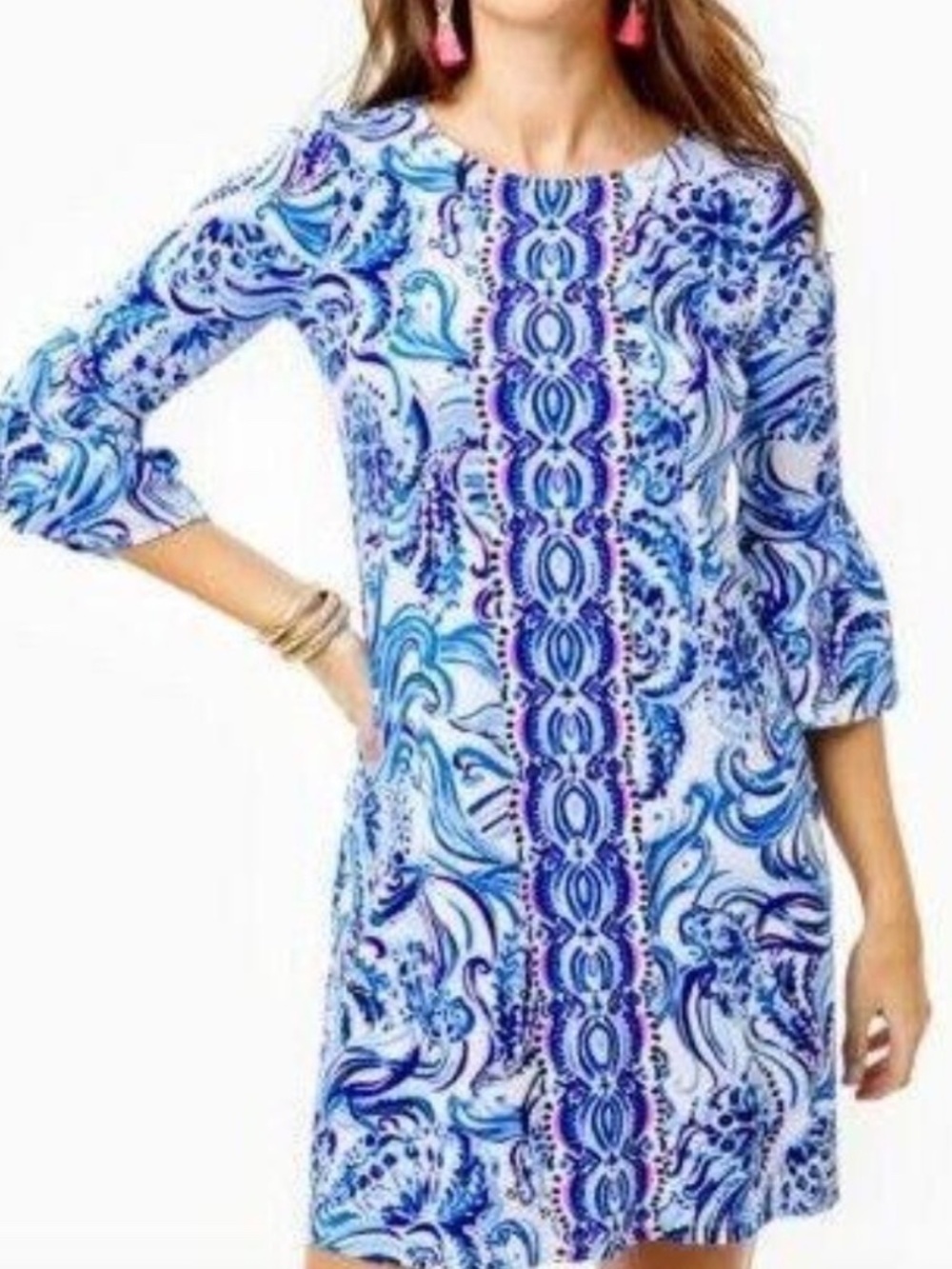Lilly Pulitzer Ophelia Don’t Be Jelly Dress M white and blue